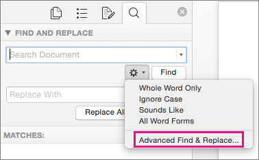 Macros find and replace word 2016